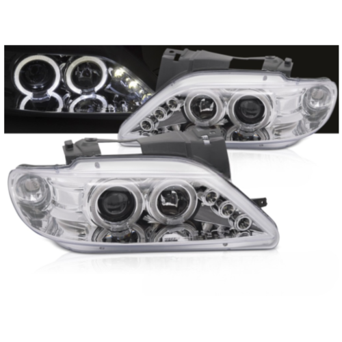 Paire de feux phares avant Citroen Xsara de 1997 a 2000 Angel eyes chrome