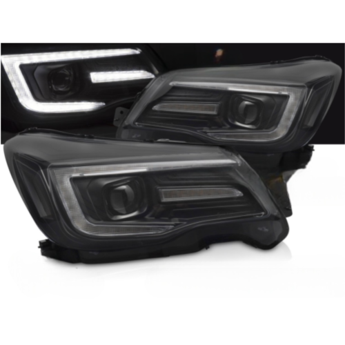 Paire Feux Phares Subaru Forester 13-18 XENON LED DRL LTI Dyn Noir
