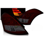 Paire de feux arriere Suzuki Swift 10-17 LED BAR rouge fume