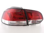 Paire feux arrière VW Golf 6 1K 2008 a 2012 Rouge Chrome Led