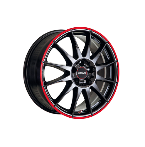 Jante 7x16 RONAL R54 MCR pour ALFA ROMEO Mito 06/08 a 01/20 Gloss Black / Red