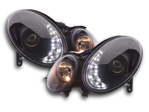 Paire de feux phares Daylight led Mercedes Classe E W211 02-06 Noir