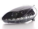 Paire de feux phares Daylight Led Fiat Grande Punto 199 08-12 Noir