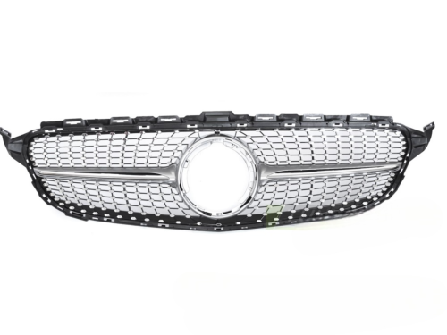 Grille calandre Mercedes classe C W205 18-21 Look Diamant Silver Chrome