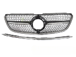 Grille calandre Mercedes Classe V W447 de 2019 a 2023 Noir Brillant Chrome