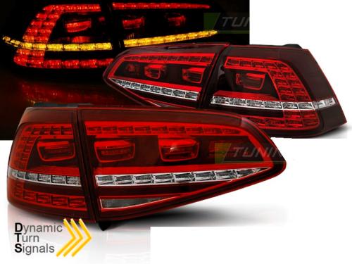 Paire de feux arriere VW Golf 7 13-17 LED Look GTI rouge blanc
