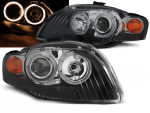 Paire de feux phares Audi A4 B7 de 2004 a 2008 angel eyes noir