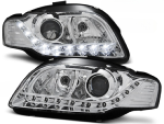 Paire de feux phares Audi A4 B7 de 2004 a 2008 Daylight led chrome