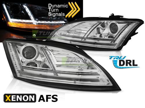 Paire feux phares Audi TT 8J 10-14 Daylight led DRL chrome Xenon