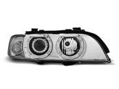 Paire de feux phares BMW serie 5 E39 95-00 xenon angel eyes chrome