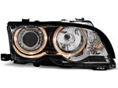 Paire de phares BMW serie 3 E46 Coupe Cabriolet de 2001 a 2003 angel eyes chrome