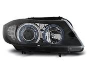 Paire de feux phares BMW serie 3 E90 de 2005 a 2008 angel eyes noir + Cligno Led