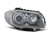 Paire de feux phares BMW serie 1 E81/E87 04/11 Angel eyes chrome