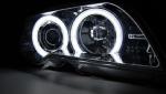 Paire de phares BMW serie 3 E46 Coupe de 2003 a 2006 Xenon angel eyes CCFL chrome