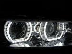 Paire de feux phares BMW serie 3 E92 / E93 06-10 angel eyes LED 3D DRL chrome