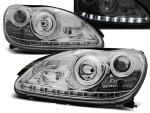 Paire de feux phares Mercedes classe S W220 98-05 Daylight led chrome