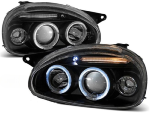 Paire de feux phares Opel Corsa B 93-00 angel eyes noir