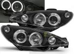 Paire de feux phares Peugeot 206 02-06 angel eyes noir