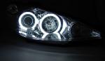 Paire de feux phares Peugeot 206 02-06 angel eyes CCFL chrome