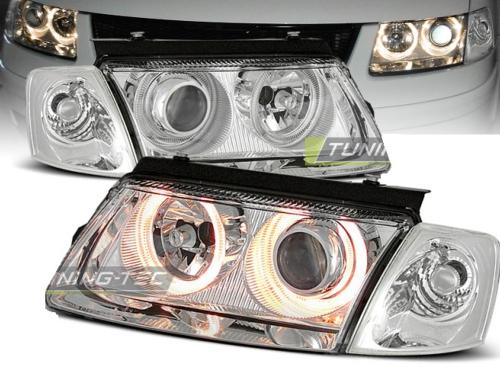 Paire de feux phares VW Passat B5 3B 96-00 angel eyes chrome