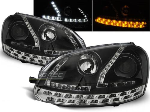 Paire de feux phares VW Golf 5 03-08 Daylight led noir