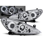 Paire de feux phares Peugeot 307 de 04/2001 a 06/2005 angel eyes chrome