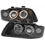 Paire de feux phares Audi A4 B6 de 2000 a 2004 angel eyes noir