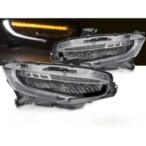 Paire de feux phares Honda Civic de 2016 a 2021 FULL LED DRL Dyn Noir