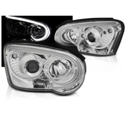 Paire feux phares Subaru Impreza 2003 a 2005 Tubelight Led chrome