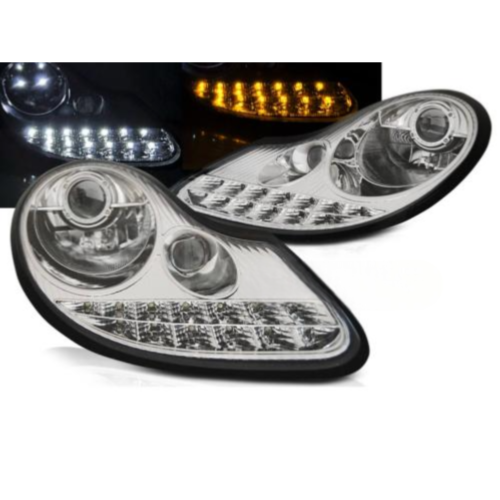 Paire de feux phares Porsche Boxster 96-04 Daylight LED Chrome