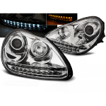 Paire de feux phares Porsche Cayenne de 2002 a 2006 Daylight led xenon chrome
