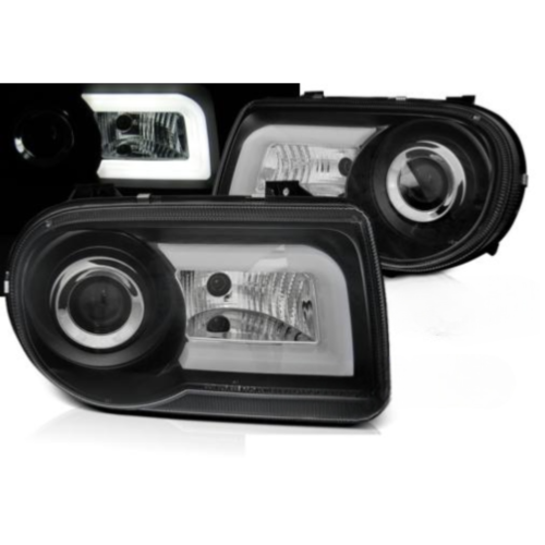 Paire de feux phares Chrysler 300C 05-10 Daylight LTI noir
