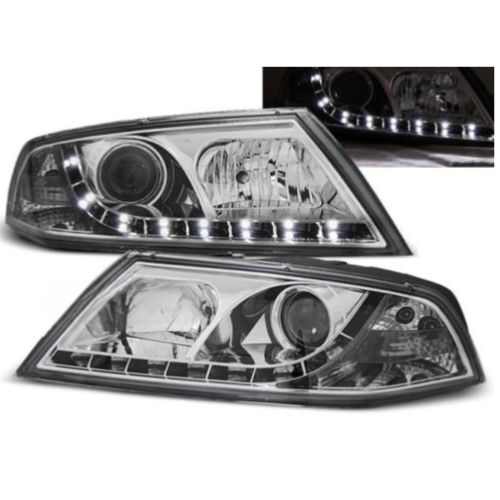 Paire de feux phares Skoda Octavia 04-08 Daylight led chrome