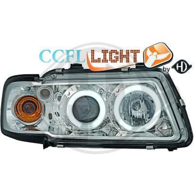 Paire de Phares Angel Eyes CCFL Audi A3 8L 1996 a 2000 Chrome