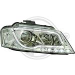 Paire de Phares Tubelight Led DRL Audi A3 8P 2008 a 2012 Chrome