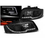 Paire de feux phares Audi A4 de 2000 a 2004 Daylight led noir cligno LED