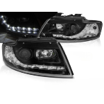 Paire de feux phares Audi A4 cabriolet de 2002 a 2006 Daylight led noir