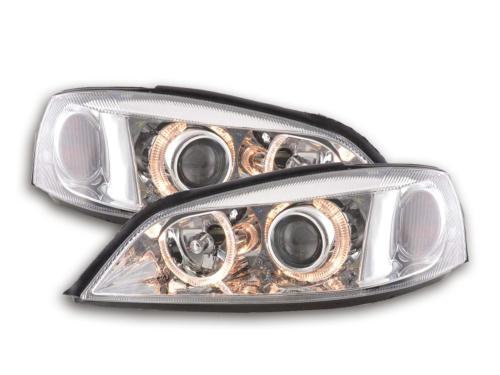 Paire de feux phares Angel Eyes Opel Astra G de 98-03 chrome