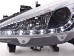 Paire de feux phares Daylight Led Peugeot 207 de 06-12 Chrome