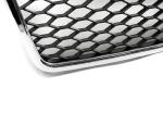 Grille de calandre pour Audi A4 B7 de 11/2004 a 03/2008 look Sport Chrome et Noir