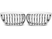 Paire grilles de calandre BMW serie 1 E87 de 2004 a 2007 Chrome