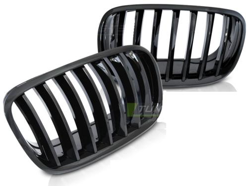 Paire de grille calandre BMW X5 E70, X6 E71 08-13 Noir Glossy