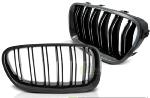 Paire grilles calandre BMW serie 5 F10 / F11 10-16 Look sport noir glossy