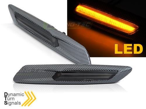 Paire clignotant repetiteur BMW serie 5 F10/F11 10-13 LED DYN Carbon Fume