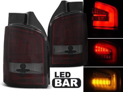 Paire de feux VW T5 03-09 LED BAR rouge fume hayon