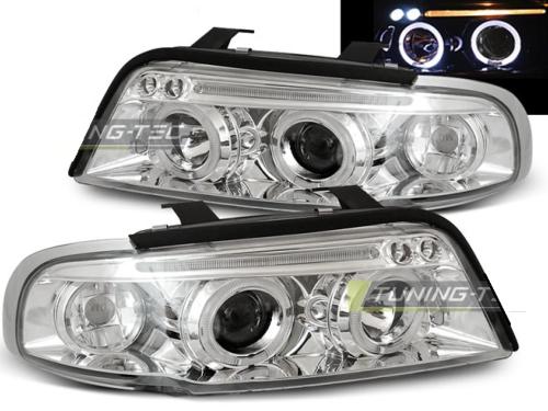 Paire de feux phares Audi A4 94-98 angel eyes chrome