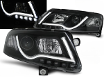 Paire de feux phares Audi A6 4F de 2004 a 2008 Tubelight led DRL noir