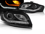 Paire de feux phares Audi A4 B7 de 2004 a 2008 Daylight cligno led noir