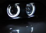 Paire de feux phares BMW serie 5 E39 de 1995 a 2000 angel eyes CCFL noir