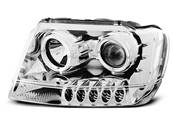 Paire de feux phares Jeep Grand Cherokee de 1999 a 05/2005 angel eyes chrome